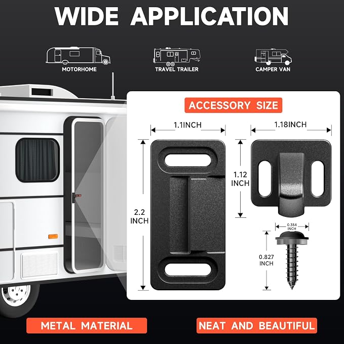 Zinc Alloy RV Screen Door Latch, Camper Screen Door Latch Replacement Kit - Image 5