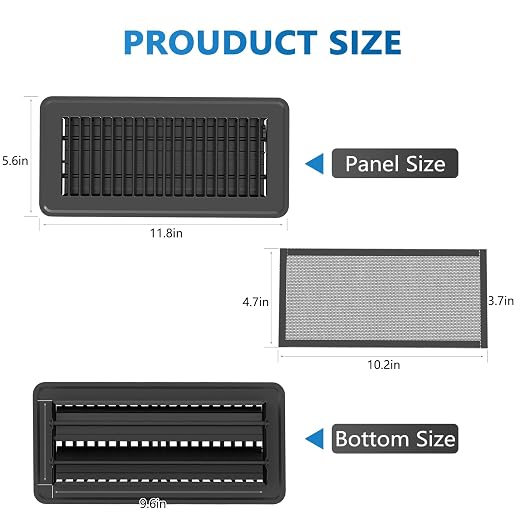 Hon&Guan Floor Register 4 x10 Inch, Heavy Duty Walkable Floor Vent Easy Adjust - Image 5