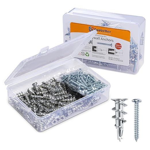Drywall Anchors and Screws Kit, Heavy Duty Wall Anchors, 75 Lbs Hanging Mounting by GOOBETTER