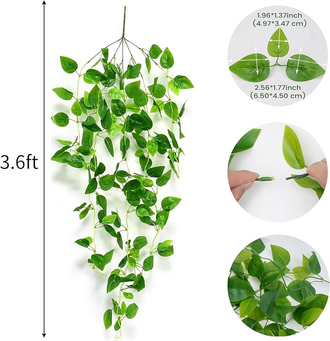 Fake Hanging Plants 2pcs Artificial Hanging Plant - Image 4