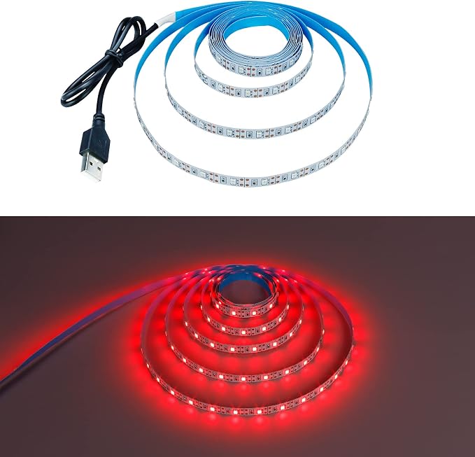 USB Red 620-625nm LED Strip 5V USB Powered 13.12ft/4M | 240LEDs Flexible - Image 8