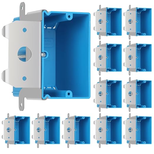 Single Gang Adjustable PVC Electrical Box, 21 cu. in, 12 Pack | Adjustable by Unknown