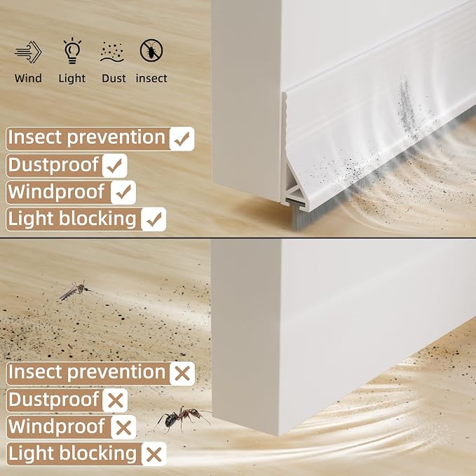 KNEELISA 39”X 2 Pack Door Sweep Brush Bottom Exterior & Interior, Silicone | - Image 4