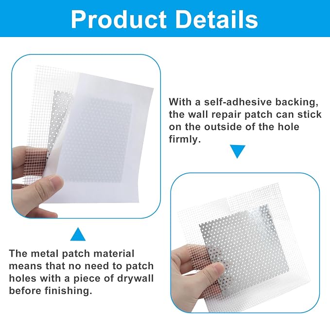 4 x 4 Inch Drywall Repair Patch, Dry Wall Patch Kits, Wall Hole Repair Kit - Image 4