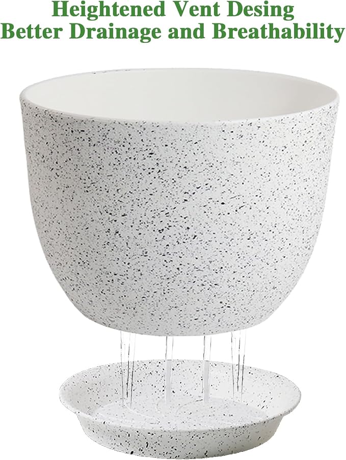 UOUZ 12inch Large Plant Pot, Modern Plastic Planter - Image 3