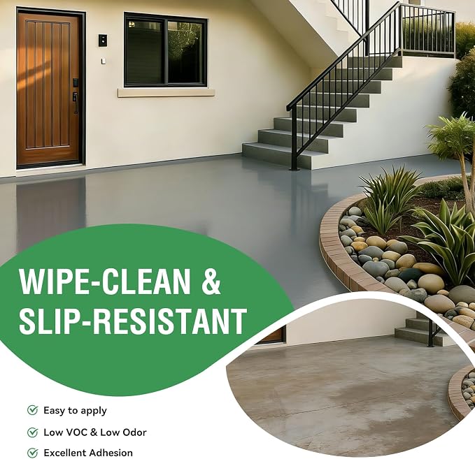 Professional Floor Coating -silver-gray acrylic concrete coating, suitable - Image 4