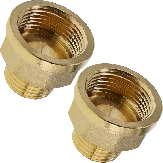 2 Pack Brass Pipe Fittings, 1/2" to 3/4" Pipe Reducer Adapter Coupler, 1/2" NPT - Image 2