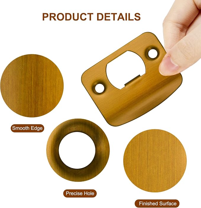 Door Strike Plate for Interior Doors, Antique Brass, 1 Pack | 2-1/4"x1-3/4" - Image 4