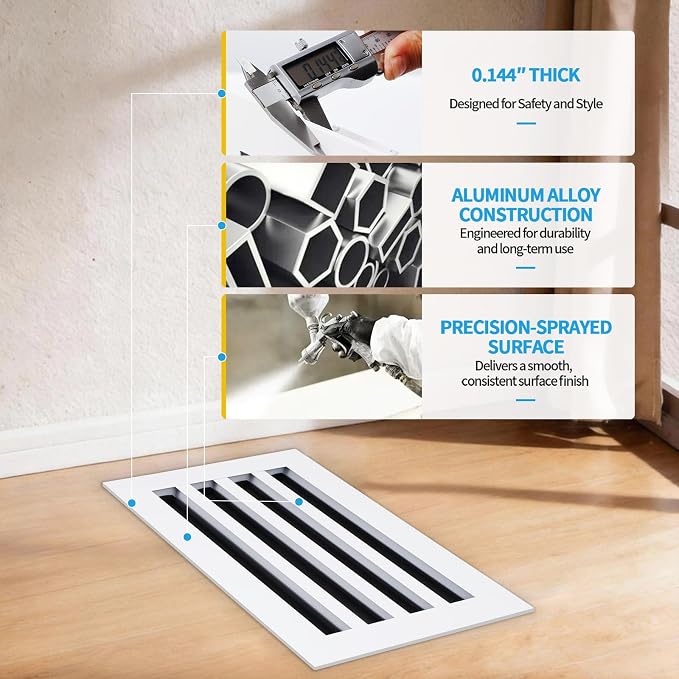 14x8 Modern AC Vent Cover, Decorative Air Vent Register Grille - Image 5