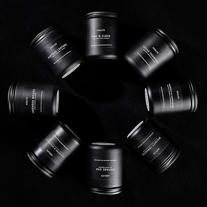 Candles for Men Gift Set, 4 Pack Soy Wax, Masculine | Men's aromatherapy - Image 8