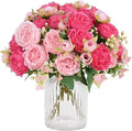 8 Packs Peonies Artificial Flowers, Mixed Pink Silk Artificial Peonies | Fake by MARTINEMALL