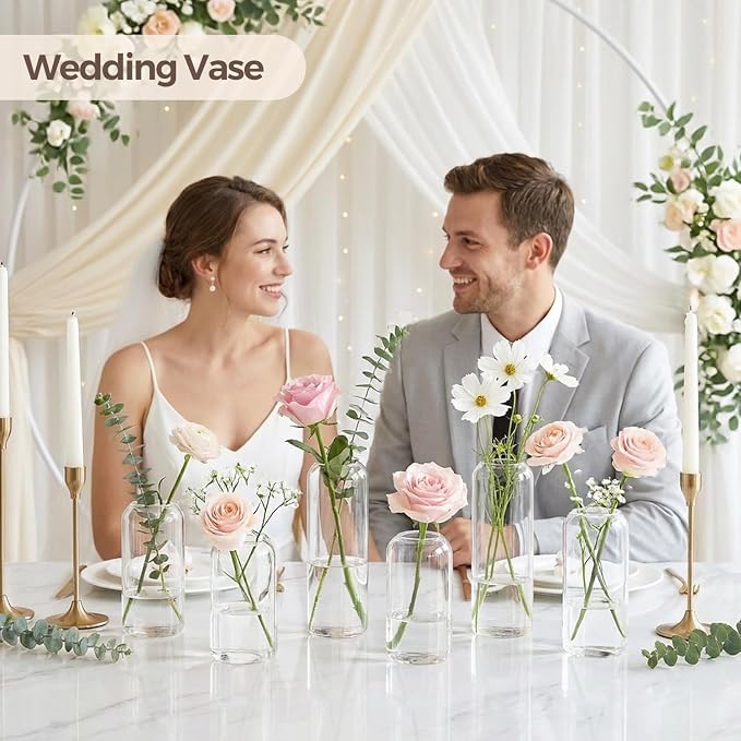 ComSaf Glass Bud Vases in Bulk, Mini Flower Display, Wedding Decor, Table - Image 5
