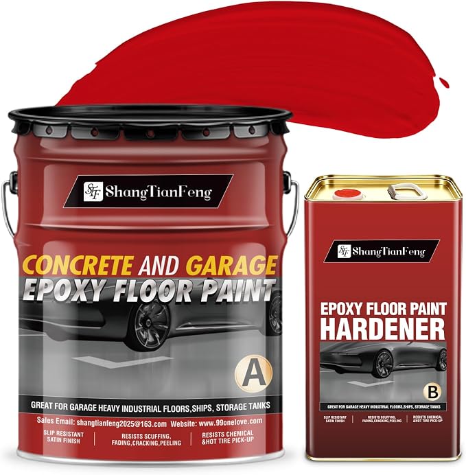 4 Gallon Epoxy Floor Paint kit -100% solids| 6H hardness|20-year durability| by STFShangTianFengPAINT
