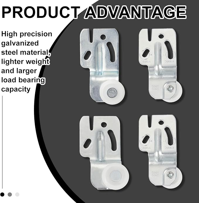 Blulu 8 Pcs Sliding Closet Door Roller Kit | Wardrobe Wheels Hardware, Fits Top - Image 3