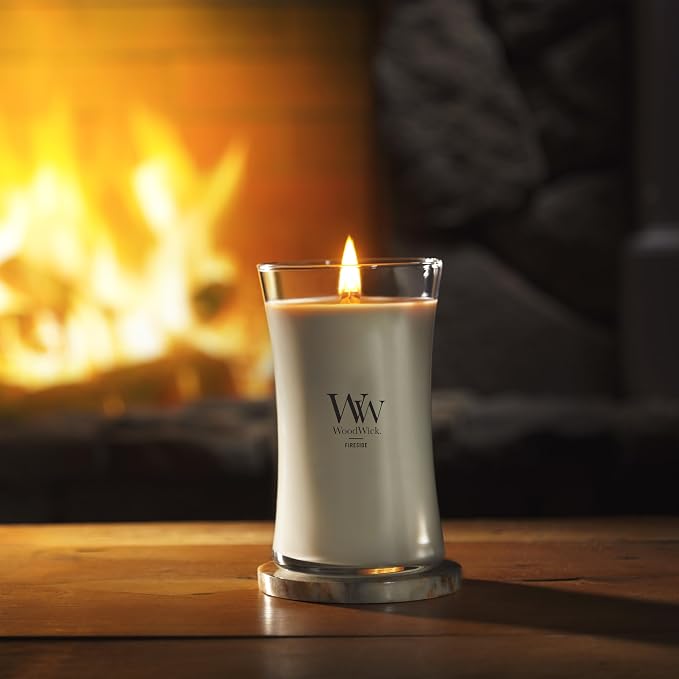 WoodWick Large Hourglass Fireside Candle, Premium Soy Blend Wax, Crackles as it - Image 7