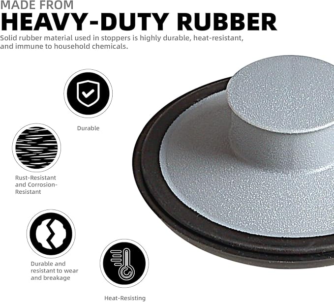 RQYEKDO 3.5" Gray Sink Stopper Fits InSinkErator Moen Waste Maid - Image 4