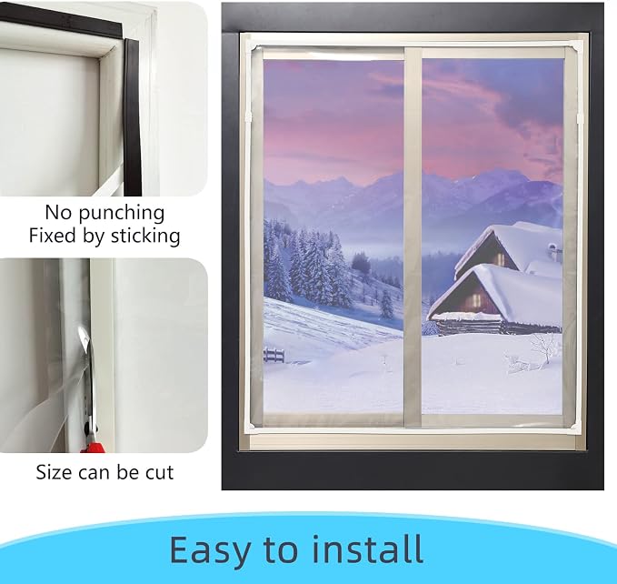 DIY Magnetic Window Insulation Kit 56"x35" Indoor Clear Film - Image 5