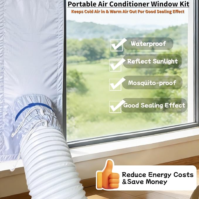 Portable Air Conditioner Window Seal Kit, 10In x 36~62 Inch Full Sealing AC - Image 2