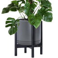 D'vine Dev Ceramic Pot with Ebony Wood Stand, 12 in, 55-B-H-3 | Mid-Century by DvineDevPlanterPotsandStand