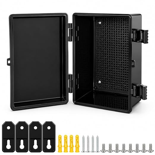 Junction Box IP67 Waterproof Electrical Box Outdoor ABS Plastic Hinged Shell by LeMotech