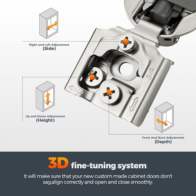 Satin Nickel Cabinet Hinges, 3/4 Inch Overlay, 2 Pack | Stainless Steel Build - Image 4