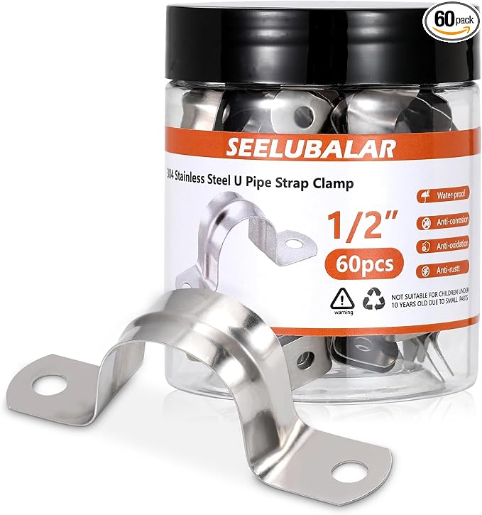 M12 Pipe Clamps, 1/2 Inch 304 Stainless Steel Conduit Clamps | Conduit Clamps by SEELUBALAR