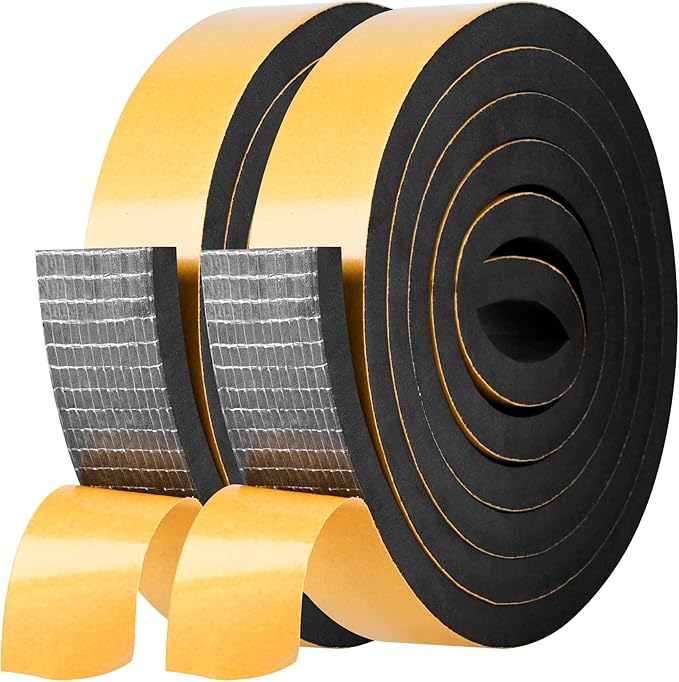 Self Adhesive Foam Tape Weatherstrip 1in x 3/8in x 20Ft High Density Foam by Kikerike