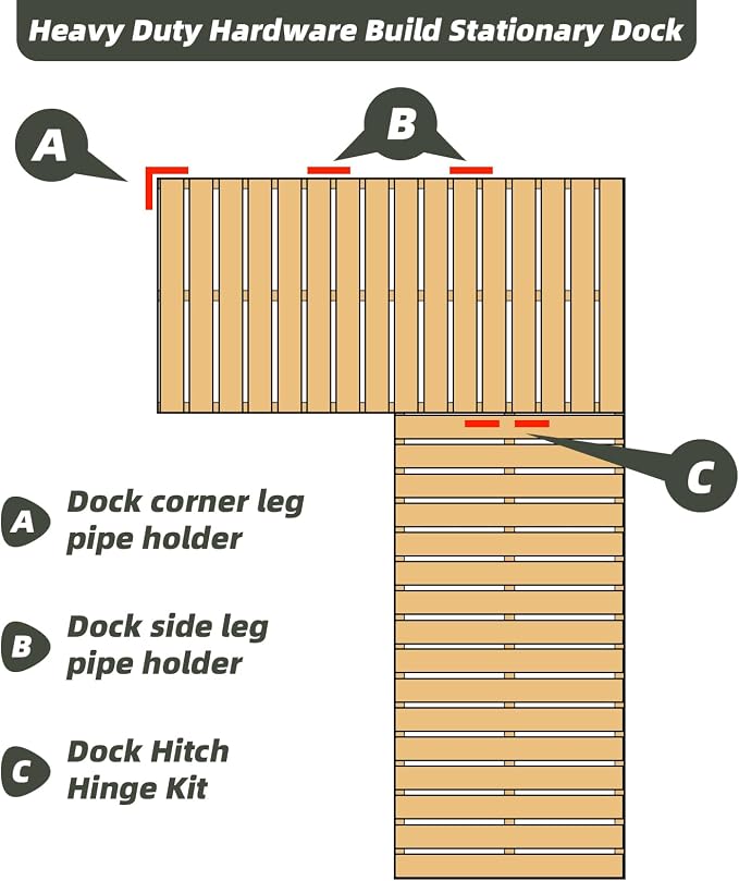 Stationary Dock Heavy Duty Hardware Side Leg Pipe Holder, Floating Dock - Image 6