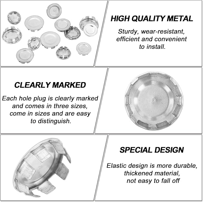 Yaocom 12 Pcs Knockout Seal Electrical Box 1/2 Inch Knockout Plugs Round Steel - Image 3