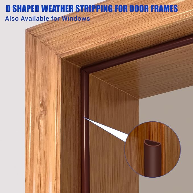 Weather Stripping Door Seal Self Adhesive Weather Strip Silicone D Shaped Door - Image 4