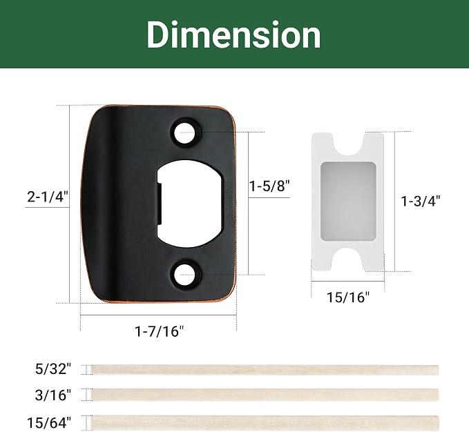 Standard Door Strike Plate, 2-1/4"x1-3/4, Deadbolt Strike Plate | 2 Pack - Image 2