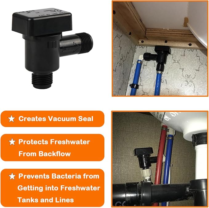 RV Vacuum Breaker Check Valve, 571-VAC-CHK-A Camper RV Black Tank Check Valve - Image 5