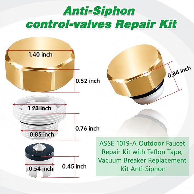 Gold Metal ASSE 1019-A Vacuum Breaker Check Valve Repair Kit, Anti-Siphon - Image 2