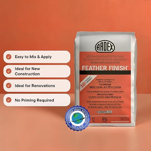 Ardex Feather Finish Cement-Based Floor Underlayment 10 lb White, 5X Bags | - Image 3