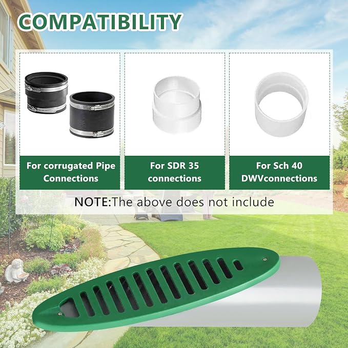 4 Inch Yard Drain Green Angled Drainage Grate - Image 3