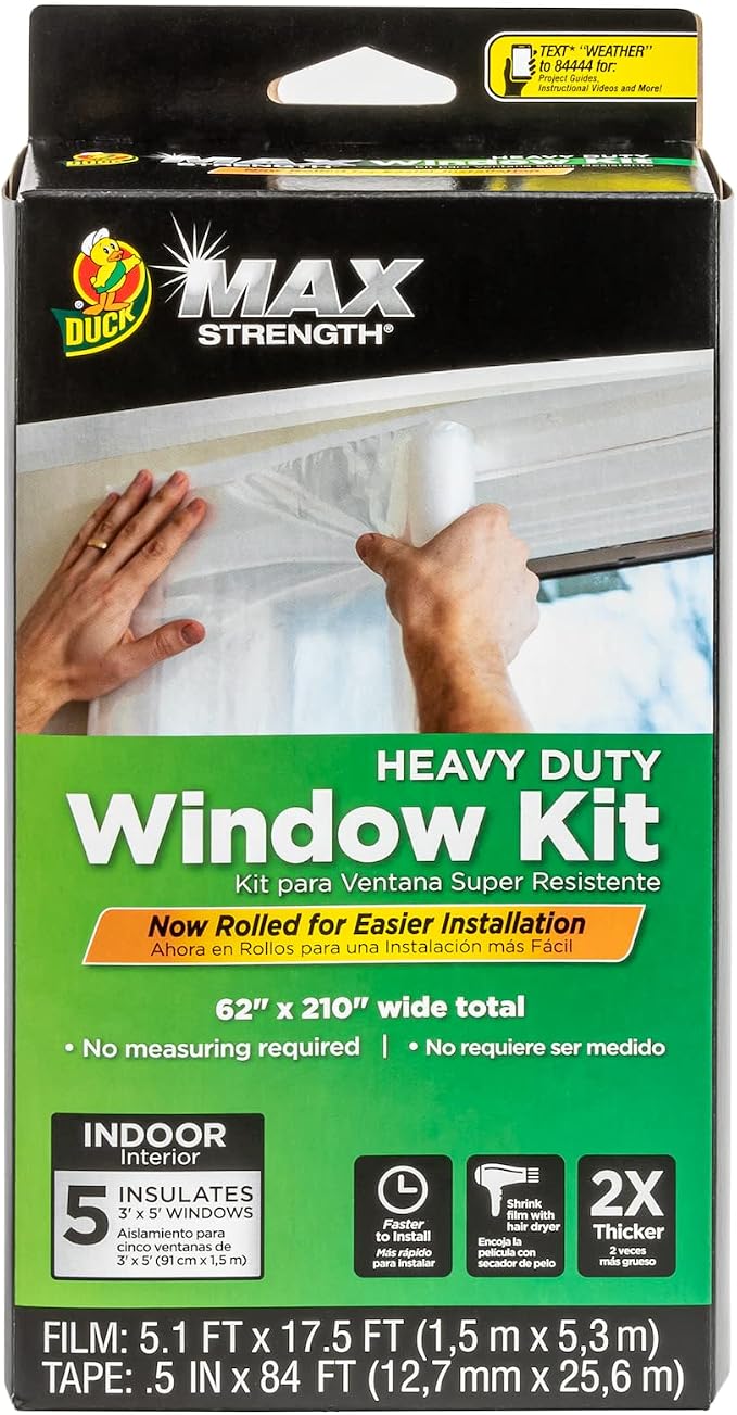 Duck MAX Strength Window Insulation Kit, Winter Window Seal Kit Fits up to 5 by DuckBrand