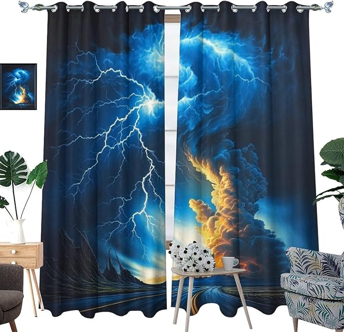 Horror Tornado Clouds Blackout Curtains - Image 3