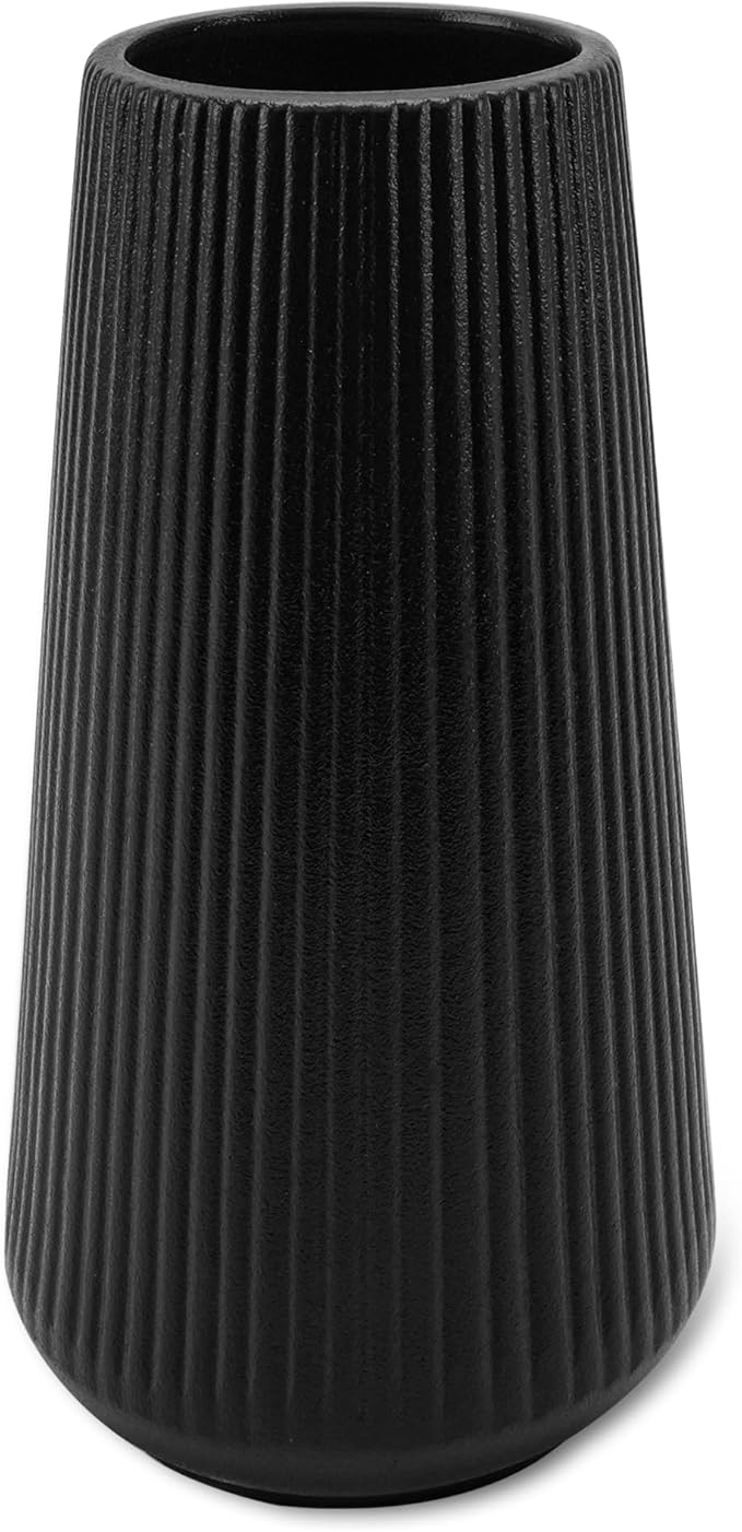 Black Ceramic Vase, GUKJOB Cute Flower Vase by GUKJOB