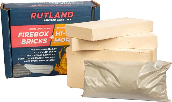 Rutland Fire Brick & Mortar Kit, Dry Mix 211 Refractory Mortar, Masonry & Fire by RutlandProducts