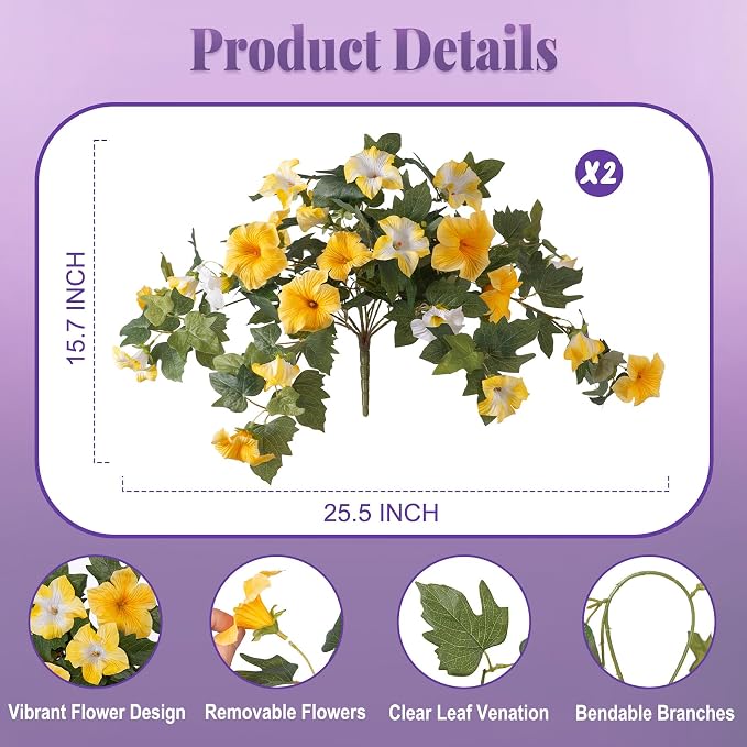 Ammyoo Artificial Fake Petunia Flowers - Image 2