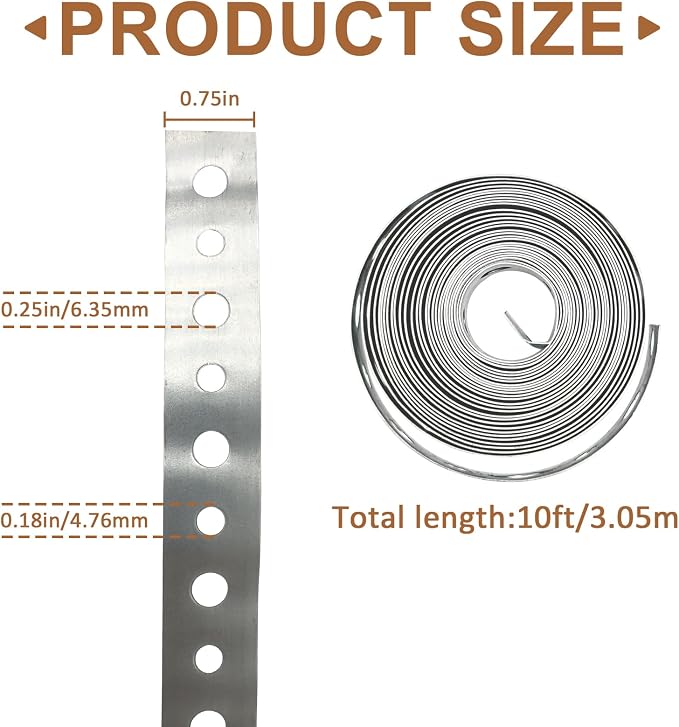 Galvanized Metal Pipe Strap 3/4-Inch x 10-Feet 27-Gauge - Image 2