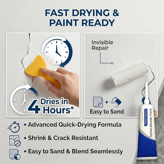 Drywall Repair Kit with Scraper, Quick Drying Wall Repair Paste | Spackle Wall - Image 4
