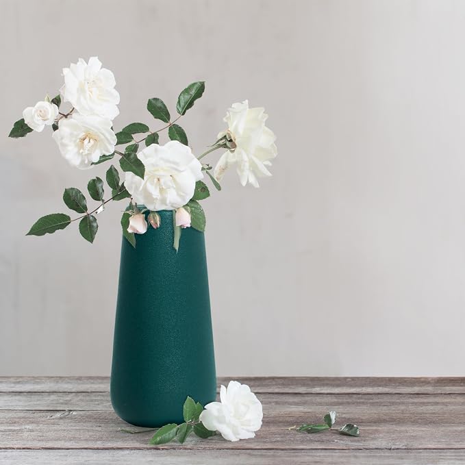 D'vine Dev 8 Inch Ceramic Flower Vase Textured Finishing, Minimalist Design - Image 5