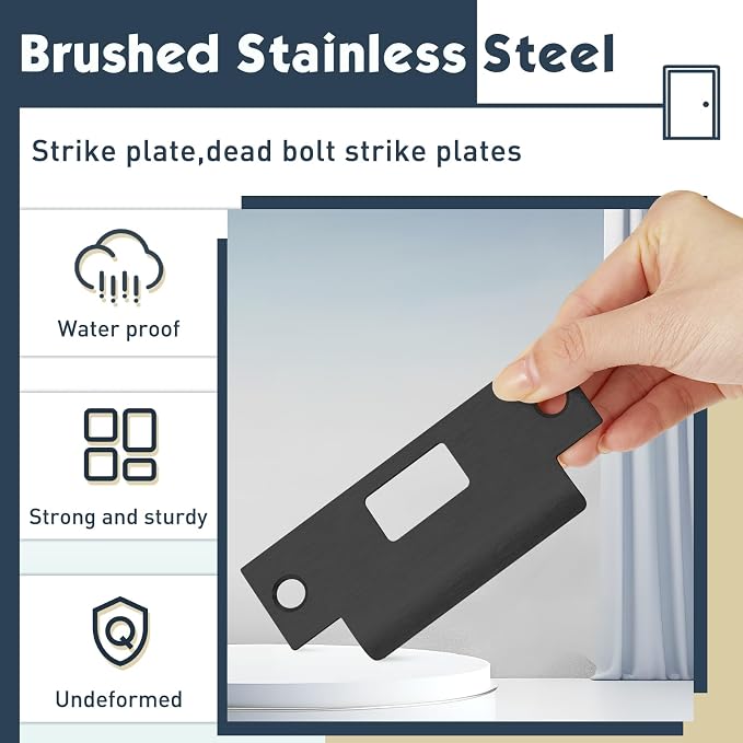 Tandefio 4 7/8 x 3 3/8 x 1 1/4 Inch Deadbolt Strike Plate, Residential - Image 3
