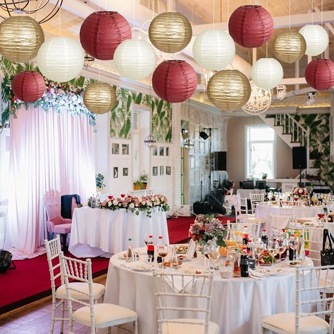 Paper Lanterns Party Decorations, Round Hanging Paper Lanterns Decorations - Image 5