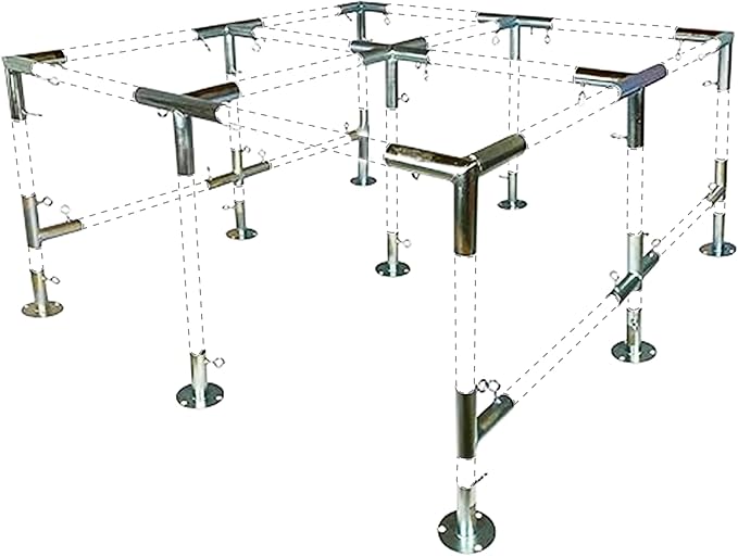 9-Leg Square Flat Top Convention Booth Canopy and Event Tent Fitting Set by ProfessionalEZTravelCollection