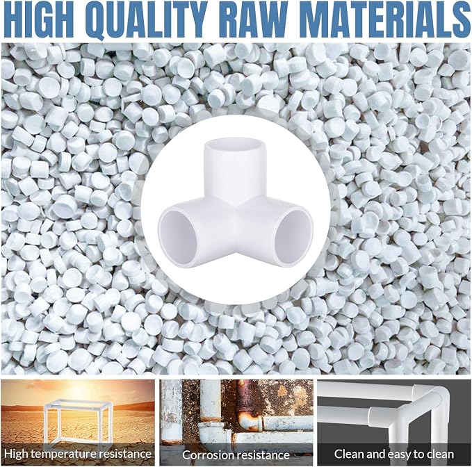 20-Pack 3 Way PVC Fittings 1/2 Inch, Furniture Grade PVC Pipe Connector Elbow - Image 3