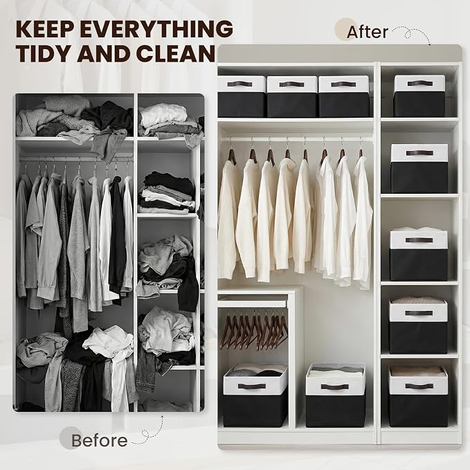 Large Storage Bins for Shelves 4 Pack, Closet Storage Baskets for Clothes - Image 6