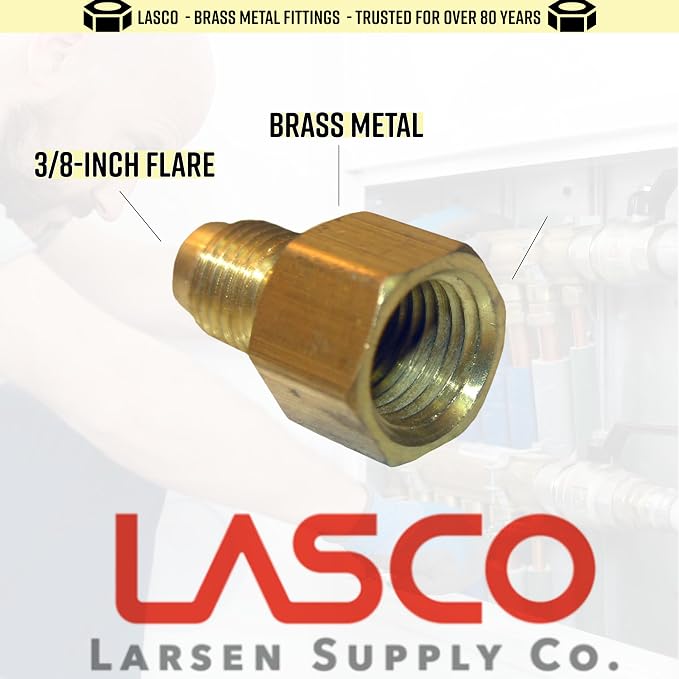 LASCO 17-4633 3/8-Inch Flare by 1/2-Inch Female Pipe Thread Brass Adapter - Image 2