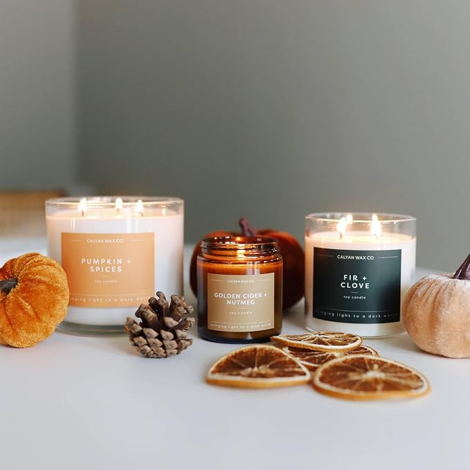 Pumpkin & Spices 3 Wick Scented Candle - Image 4